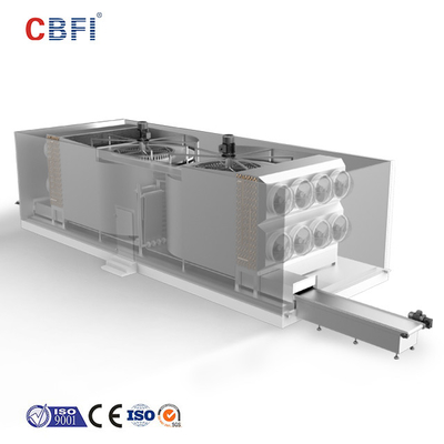 Modüler Bant veya Paslanmaz Çelik Bant Spiral Dondurucu IQF Et Tavuk Balık Fileto için Hızlı Dondurma Makinesi