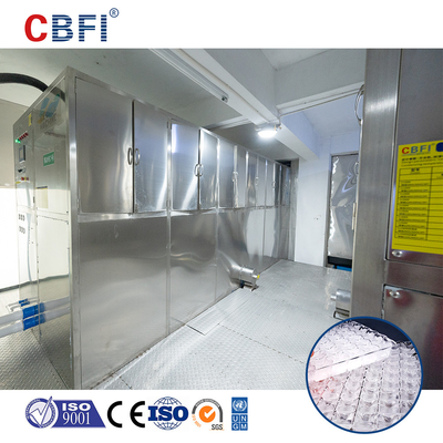 Sessiz paslanmaz çelik buz küp makinesi Bizter/Frascold kompresör ile
