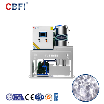 Elektrikli Tüp Buz Makinesi Su/Havanı Soğutma İtalya Castal Valves 28.3kw Soğutma Kapasitesi 3500 Kg Makine